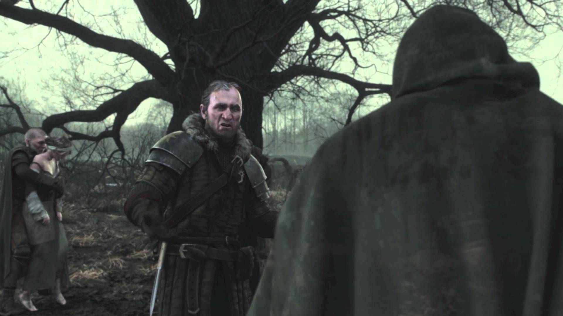 Geralt confronting a man
