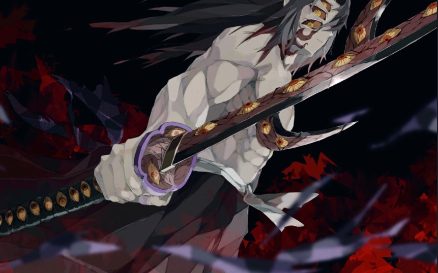 Kokushibo, Sword, wallpaper, fan-art, demon slayer