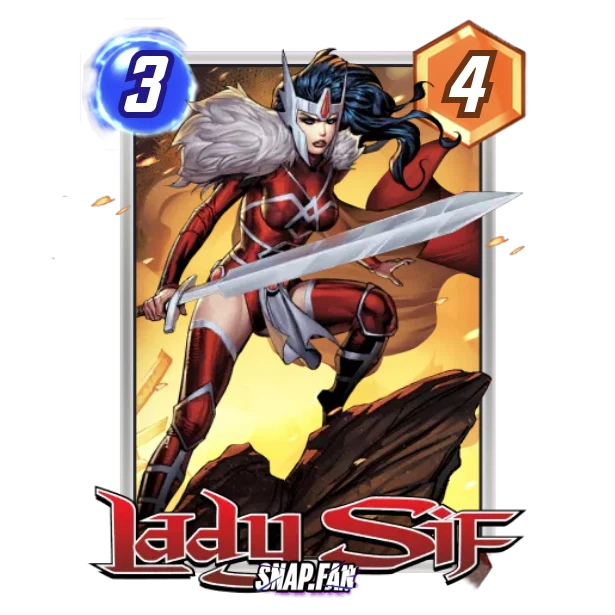 The Lady Sif card from Marvel Snap