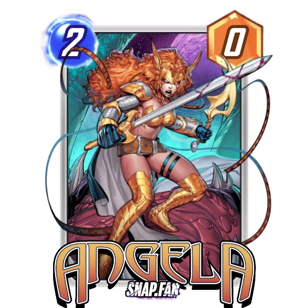 The Angela card from Marvel Snap