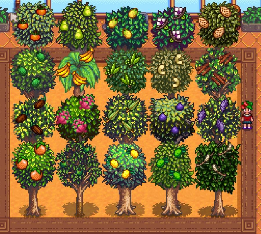 Display of trees from the More Trees mod