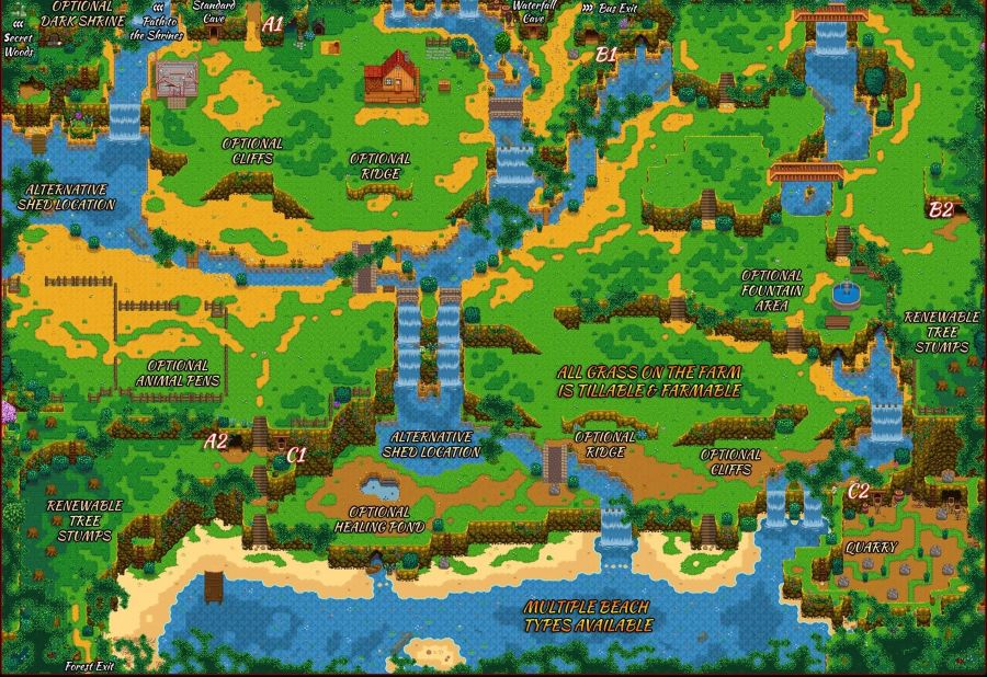 Map layout from Waterfall Forest Farm mod